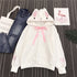 Women Cute Bunny Hoodie Long Sleeve Hoodie Lovely Female Rabbit Hoody Sweatshirts Loose Size Lovely Cotton Treetwear - menochic